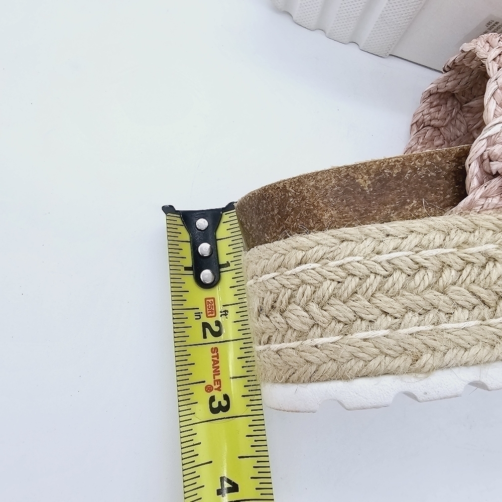 Madden Girl Blush Braided Raffia Pretty Espadrille Open Toe Platform Sandals - Picture 14 of 16